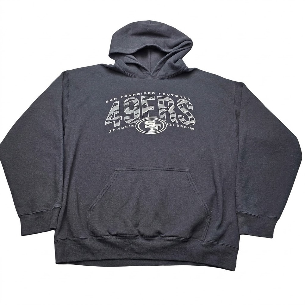 NFL San Francisco 49ers Hoodie Sweatshirt Mens Large Black Graphic Pullover Camo